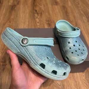 CROCS glittered clogs mules sandals shoes J1